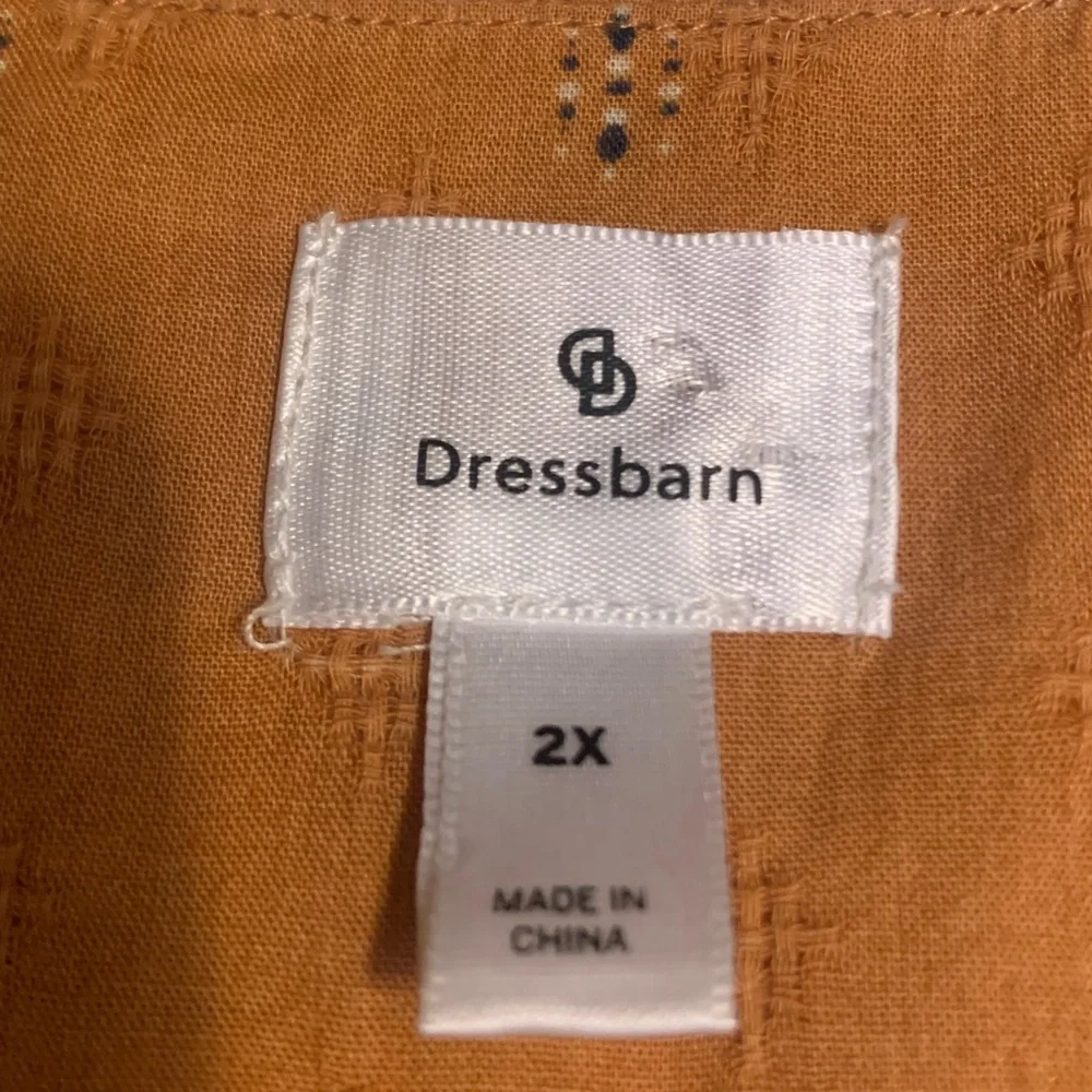 Dressbarn Embroidered Mustard Peasant Blouse - Picture 9 of 9